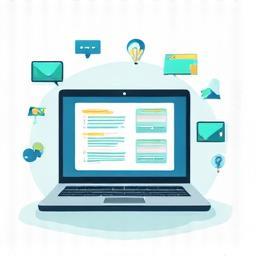 E-learning development icon – laptop showing interactive course