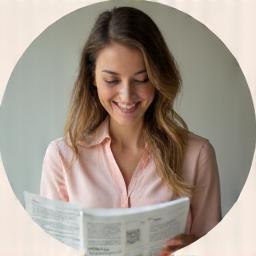 Isabella Gray reviewing a recipe article