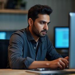 Raj Patel working on code